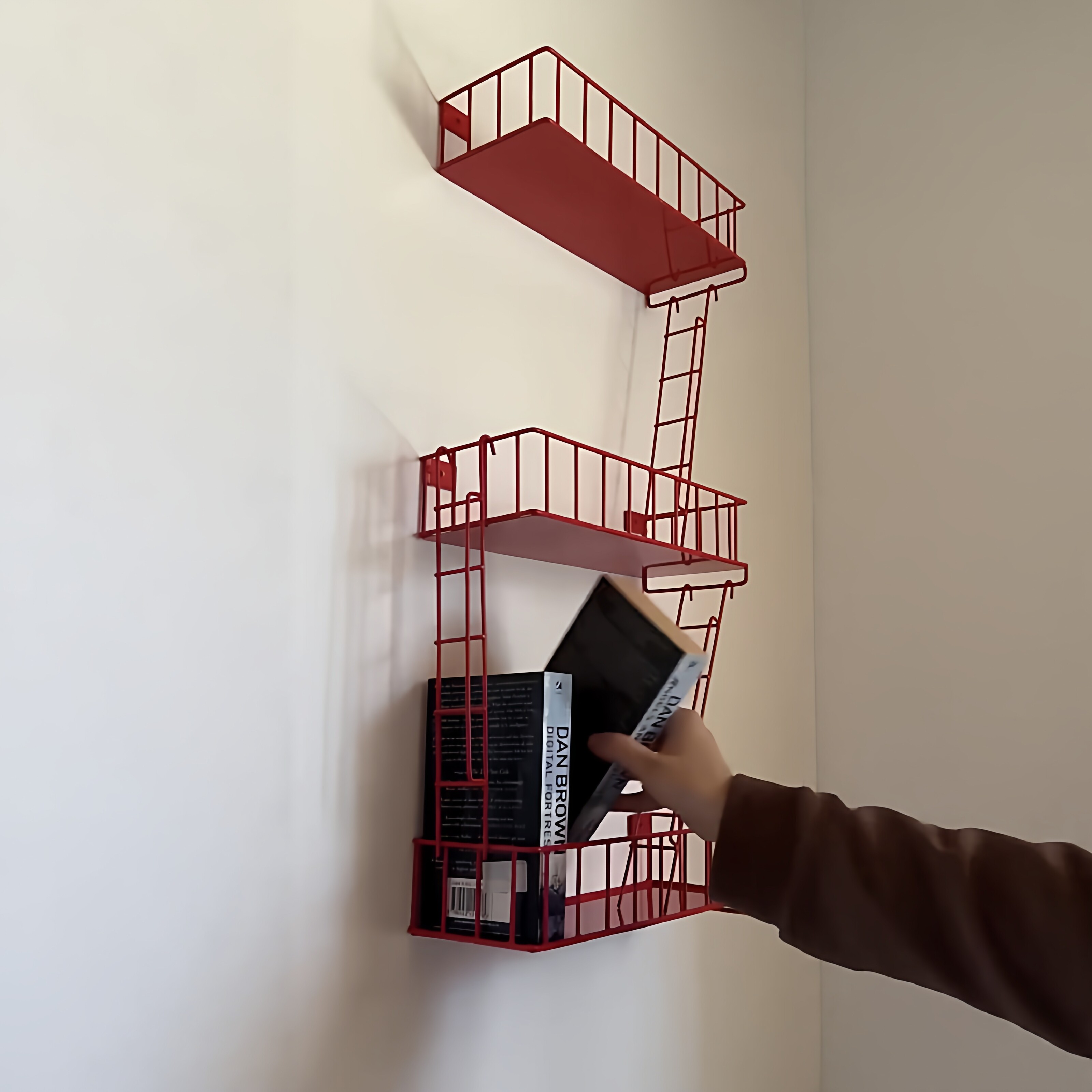 Fire Escape Ladder - Fire Escape Wall Shelf, 3-Tier Metal