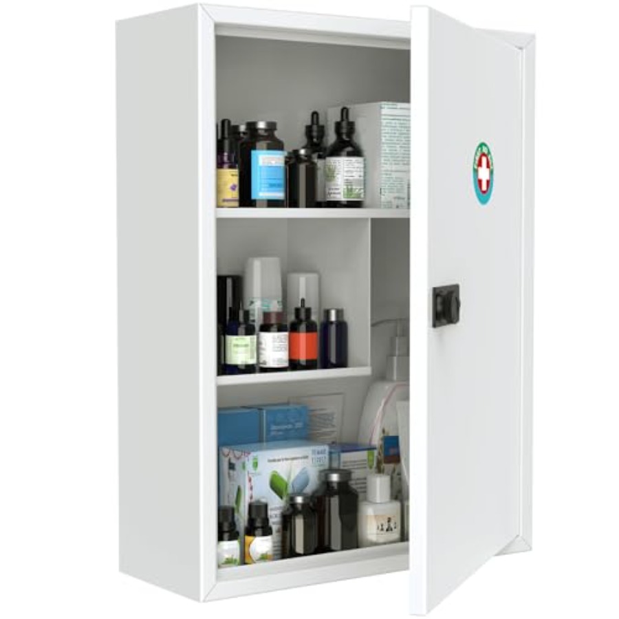 Medicine Cabinet Lock - Wall Mount Medicine Cabinet with Combination