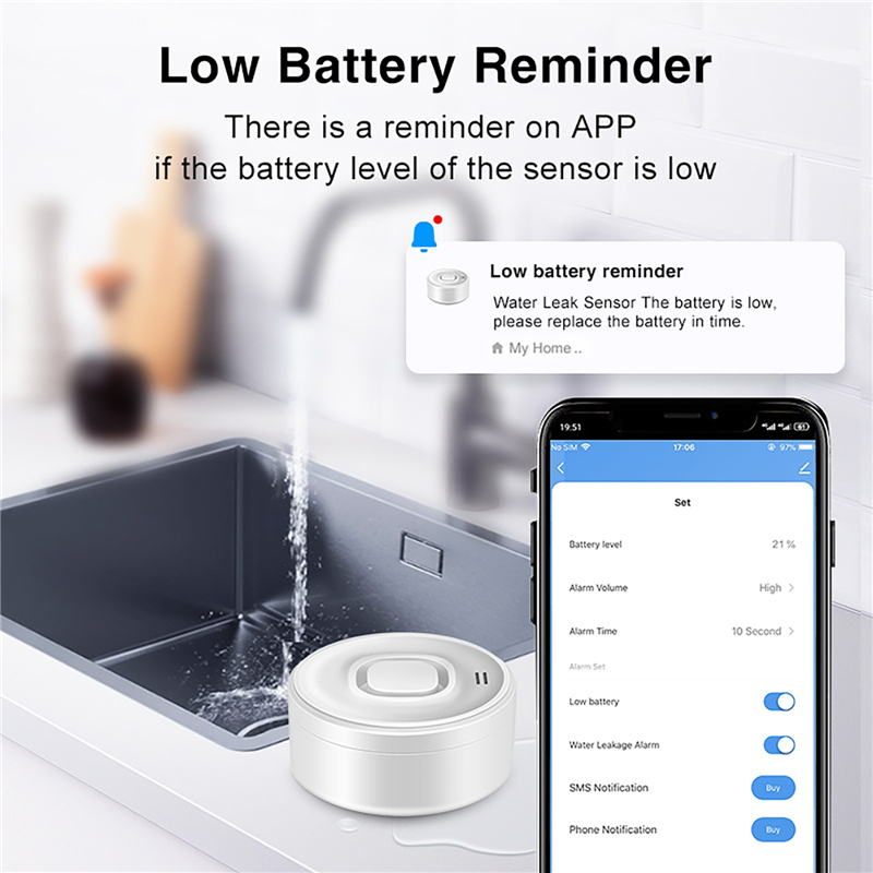 Tuya Smart WIFI Water Leak Sen - đánh giá và giá Water Alarm Sensor
