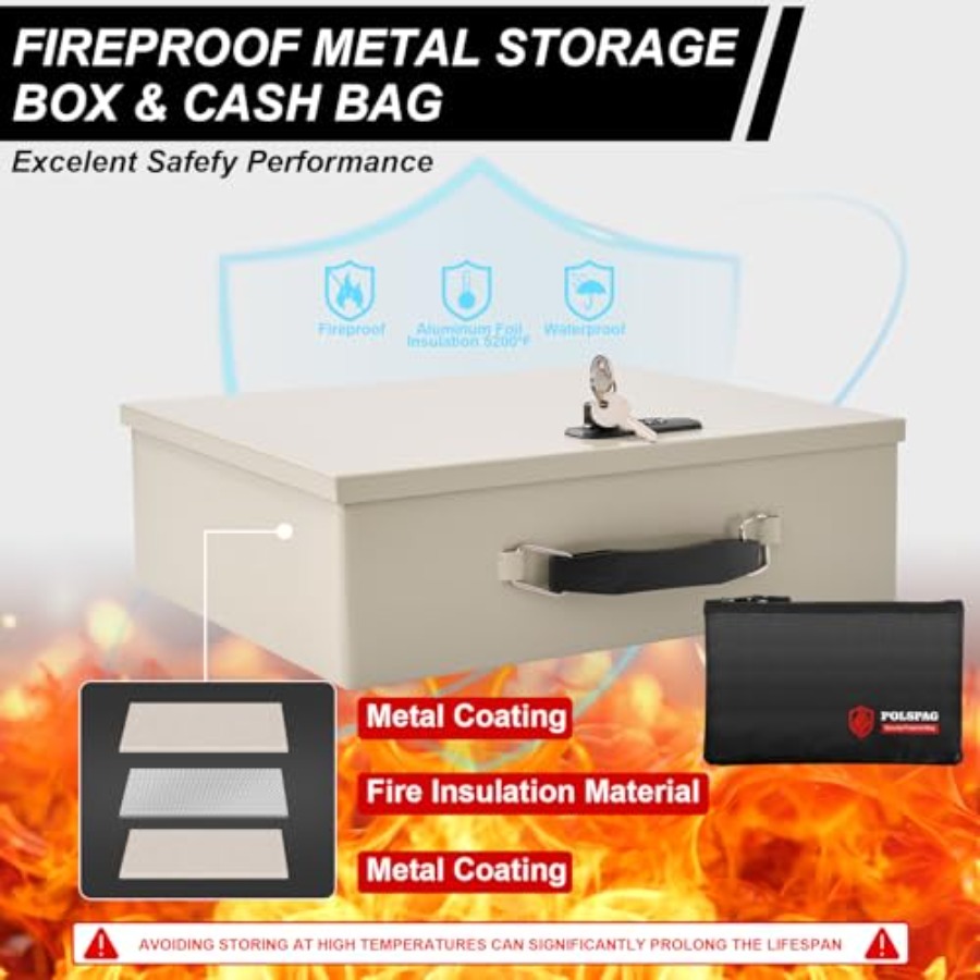 Fireproof Document Box with Ke - đánh giá và giá Fire Safe Document