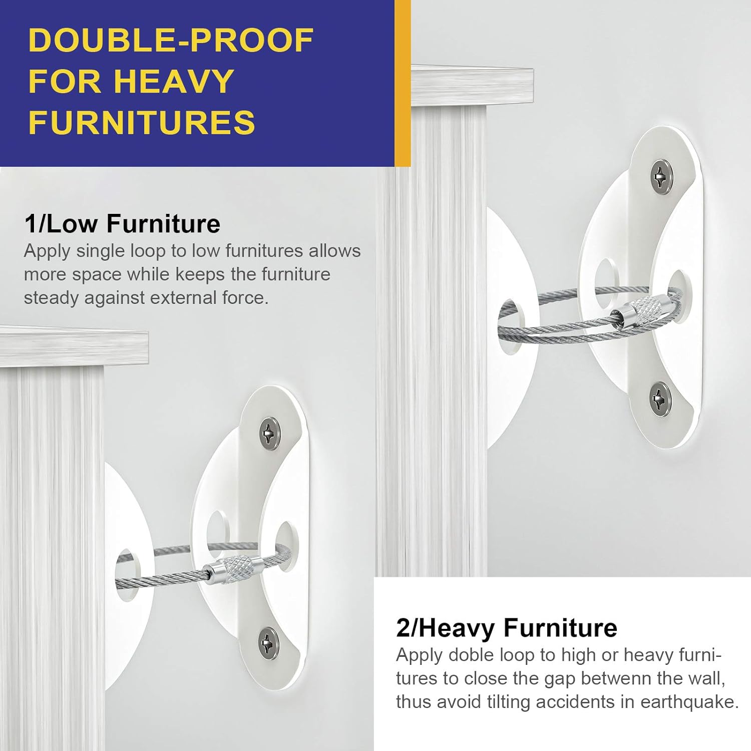 6 Set Furniture Wall Anchors A - đánh giá và giá Earthquake Anchor Strap