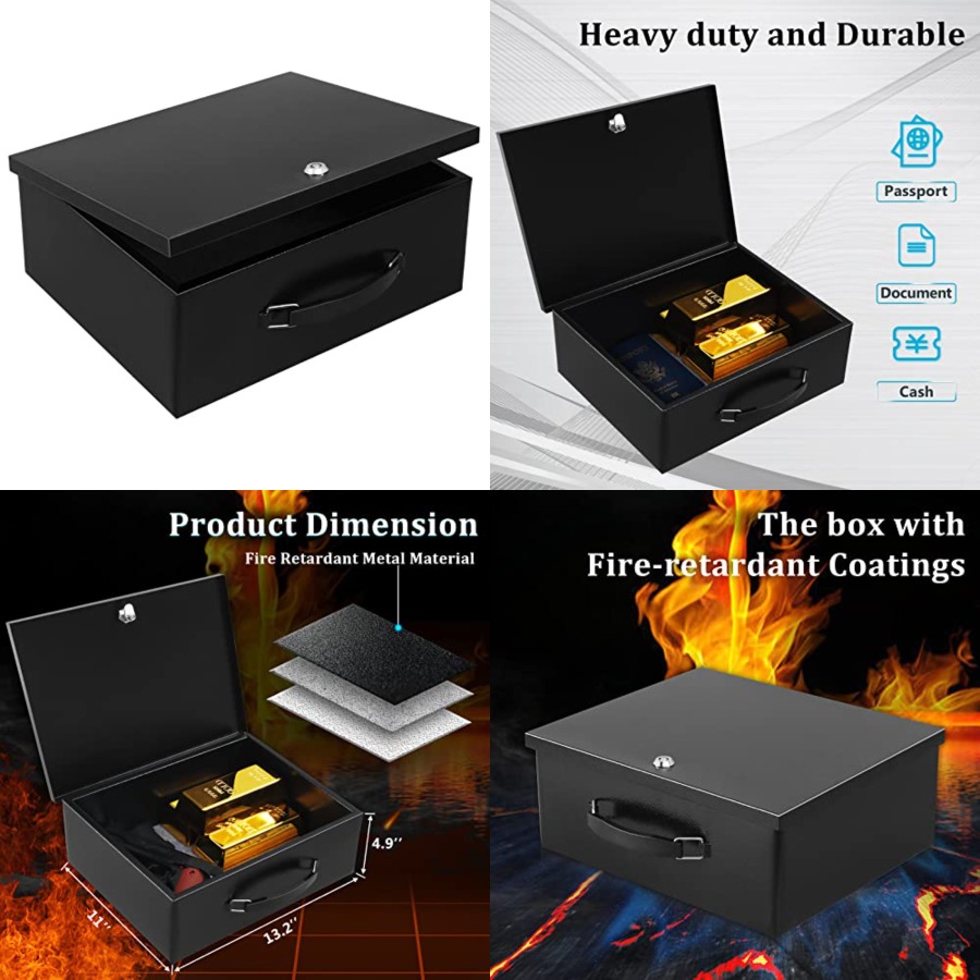 Portable Metal Safe Box with K - đánh giá và giá Fire Safe Document