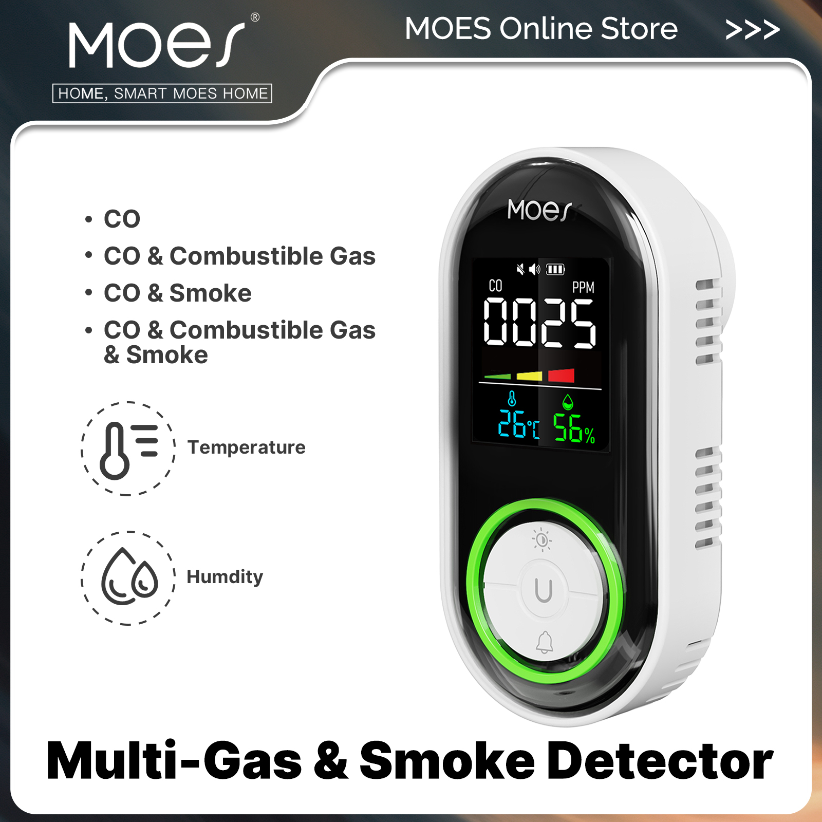 MOES CO Smoke Gas Detector Ala - đánh giá và giá Co Detector Plug