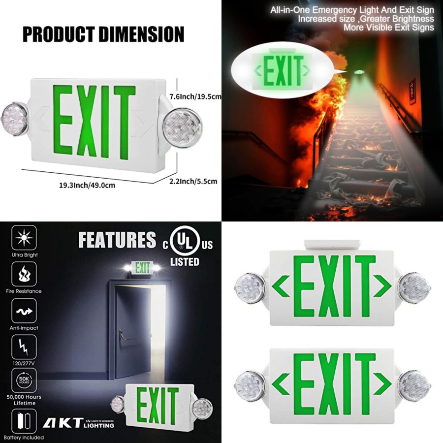 Emergency Exit Light, Adjustab - đánh giá và giá Emergency Exit Sign