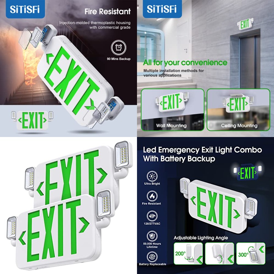 Led Combo Emergency Exit Sign  - đánh giá và giá Emergency Exit Sign