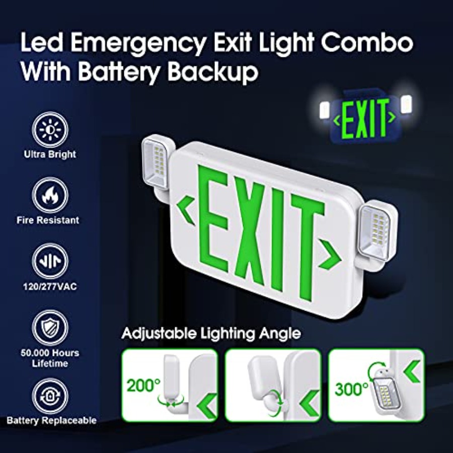 Led Combo Emergency Exit Sign  - đánh giá và giá Emergency Exit Sign