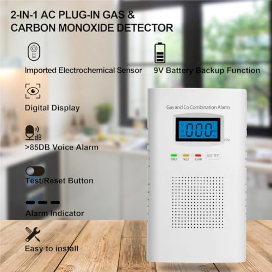 2 Pack Combination Gas and Car - đánh giá và giá Co Detector Plug