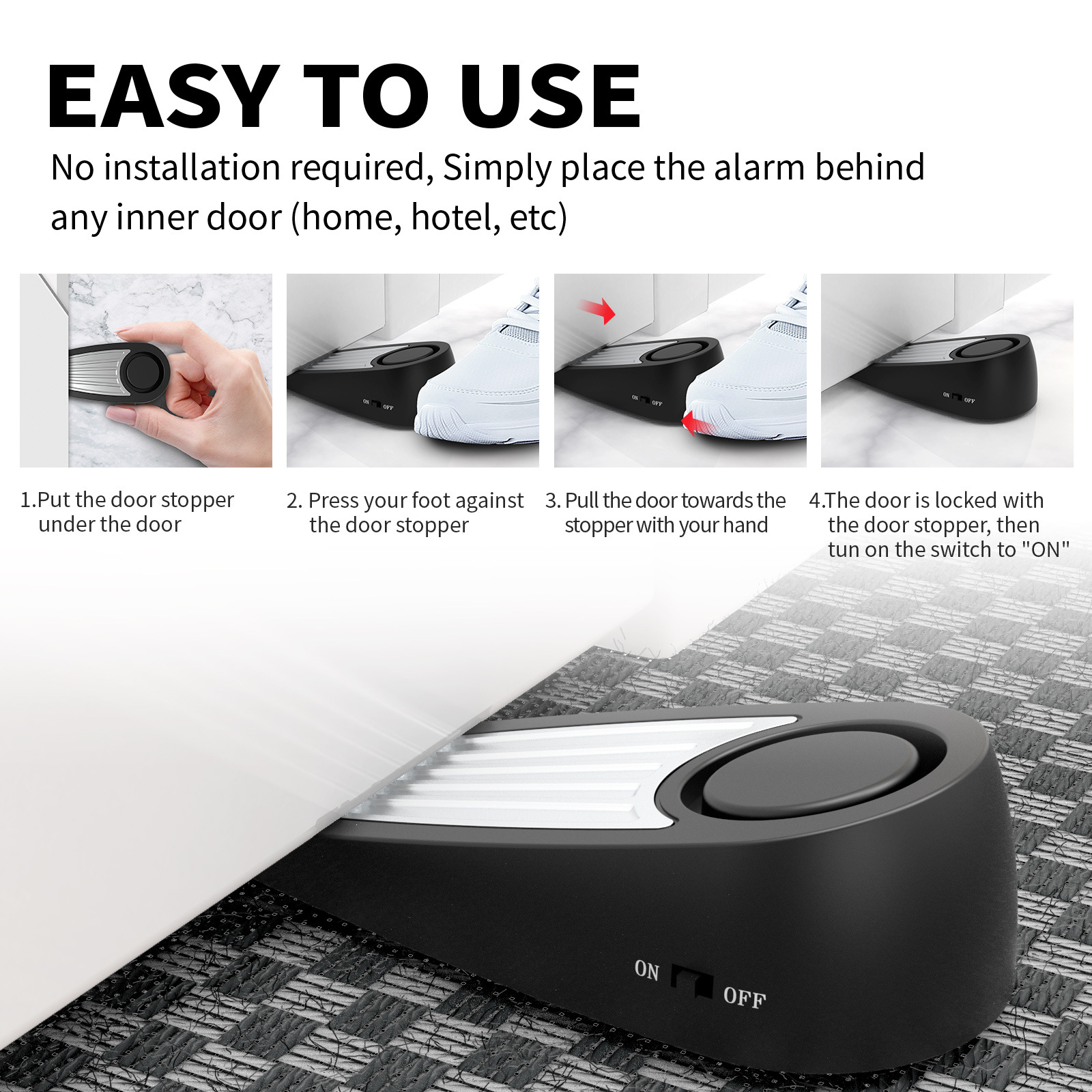 Wireless 130dB Door Stop Alarm - đánh giá và giá Door Stop Alarm
