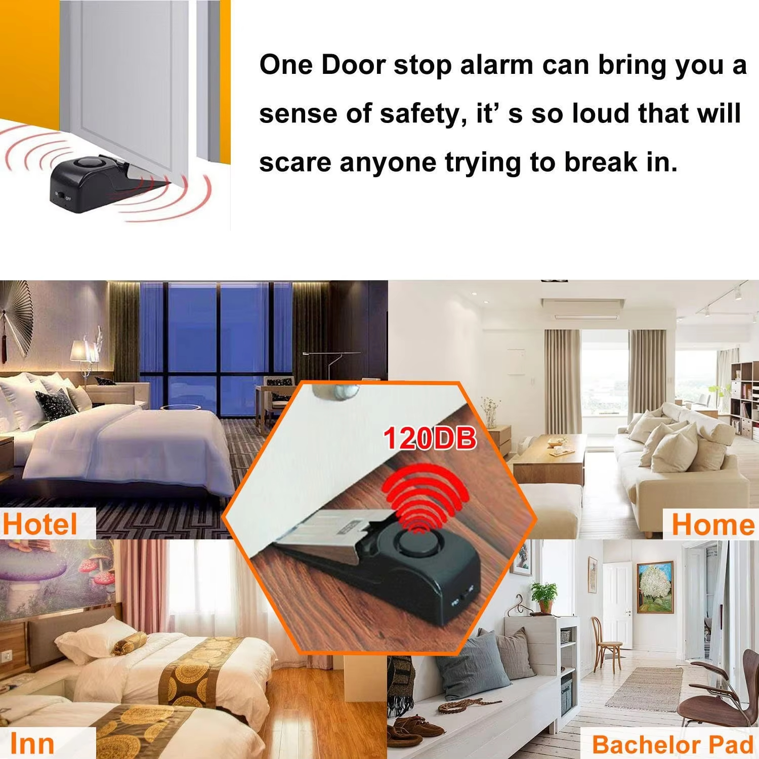 120db Wireless Stainless Steel - đánh giá và giá Door Stop Alarm