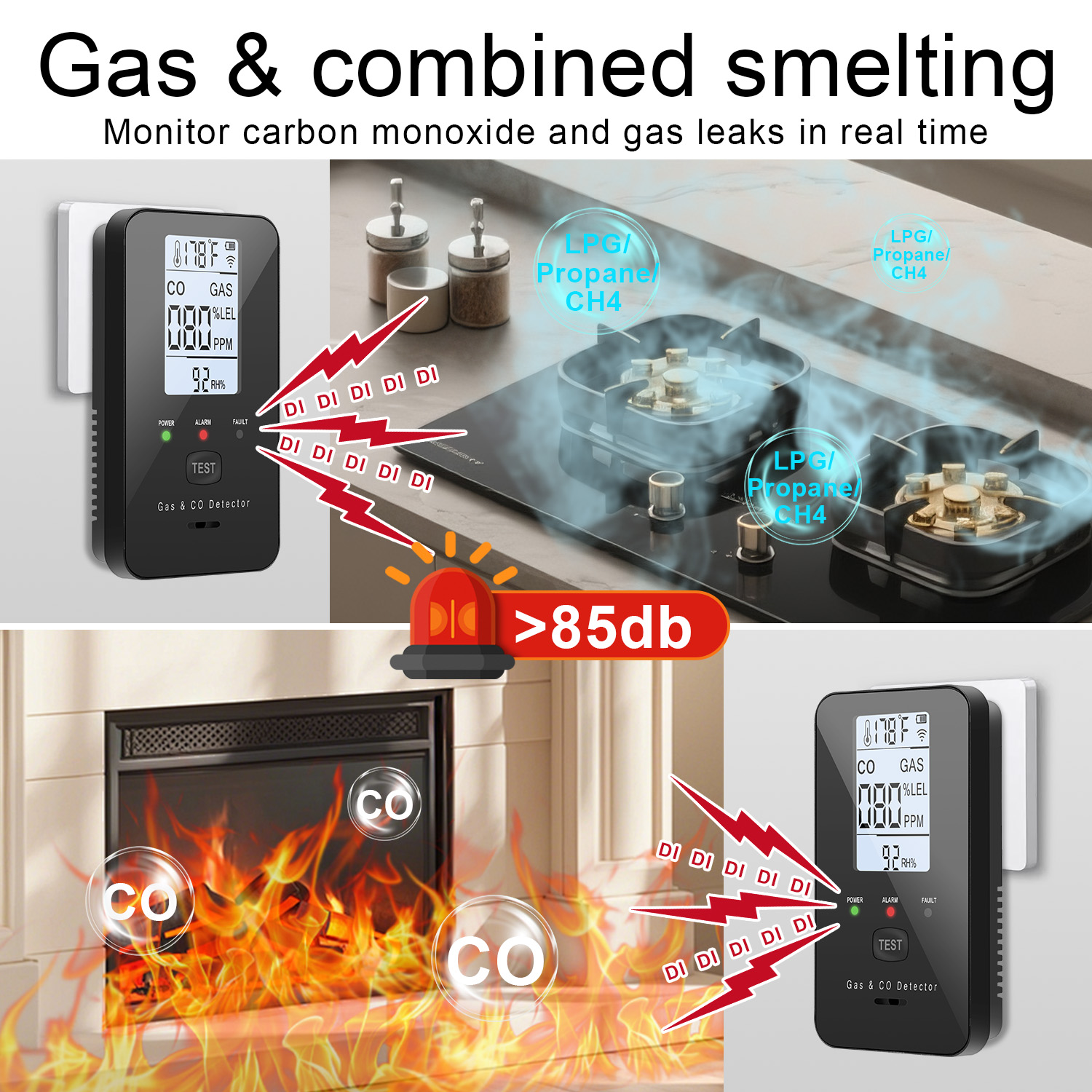 Natural Gas & Carbon Monoxide  - đánh giá và giá Co Detector Plug