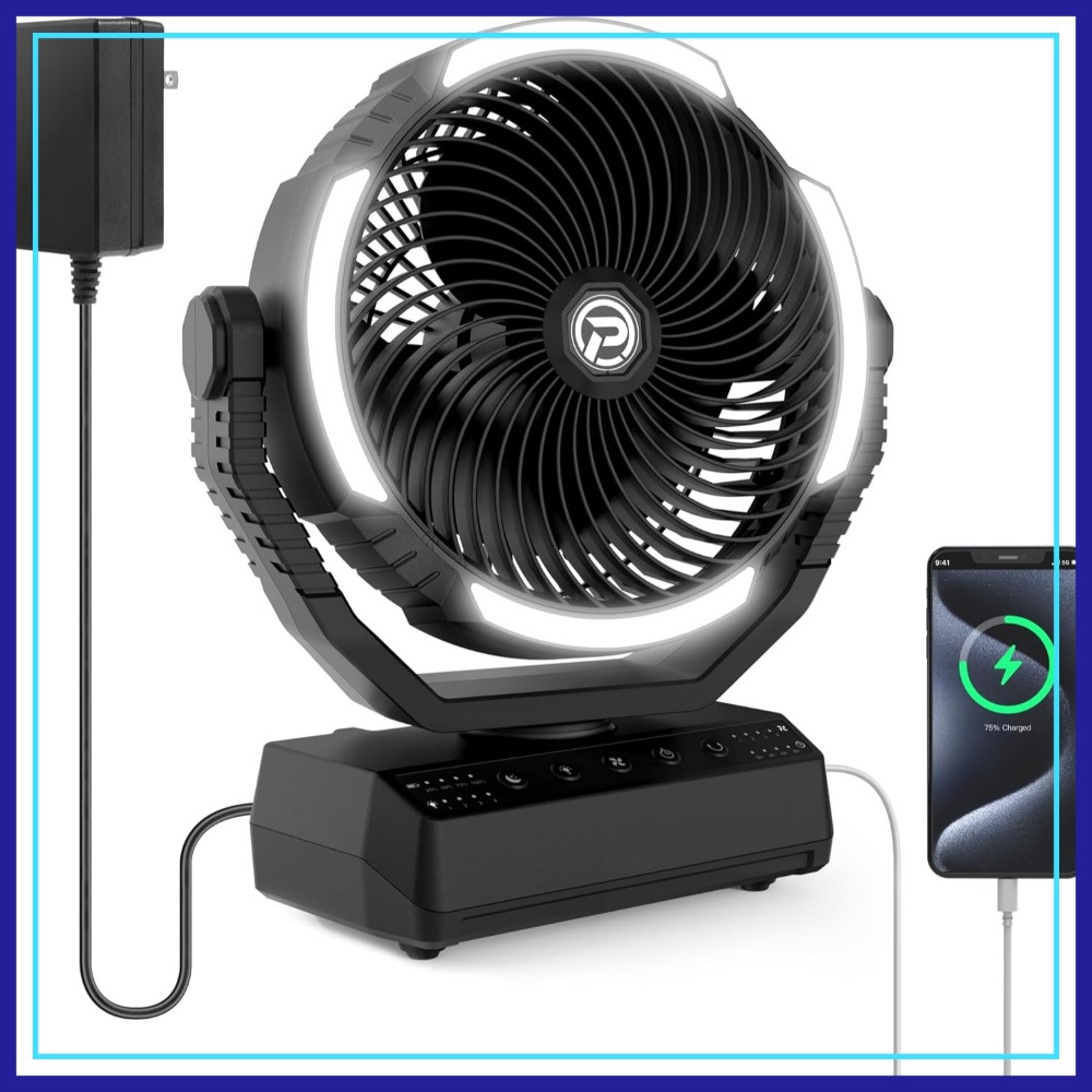 20000mAh Camping Fan with Ligh - đánh giá và giá Power Outage Light