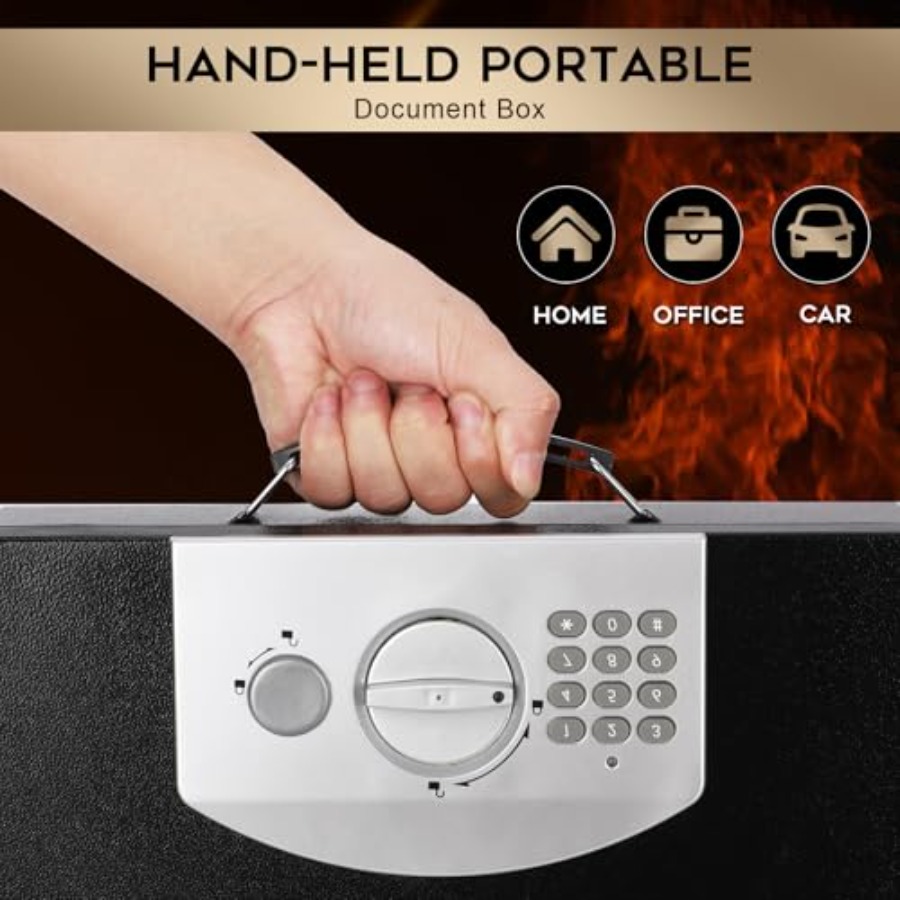Portable Metal Safe Box with D - đánh giá và giá Fire Safe Document