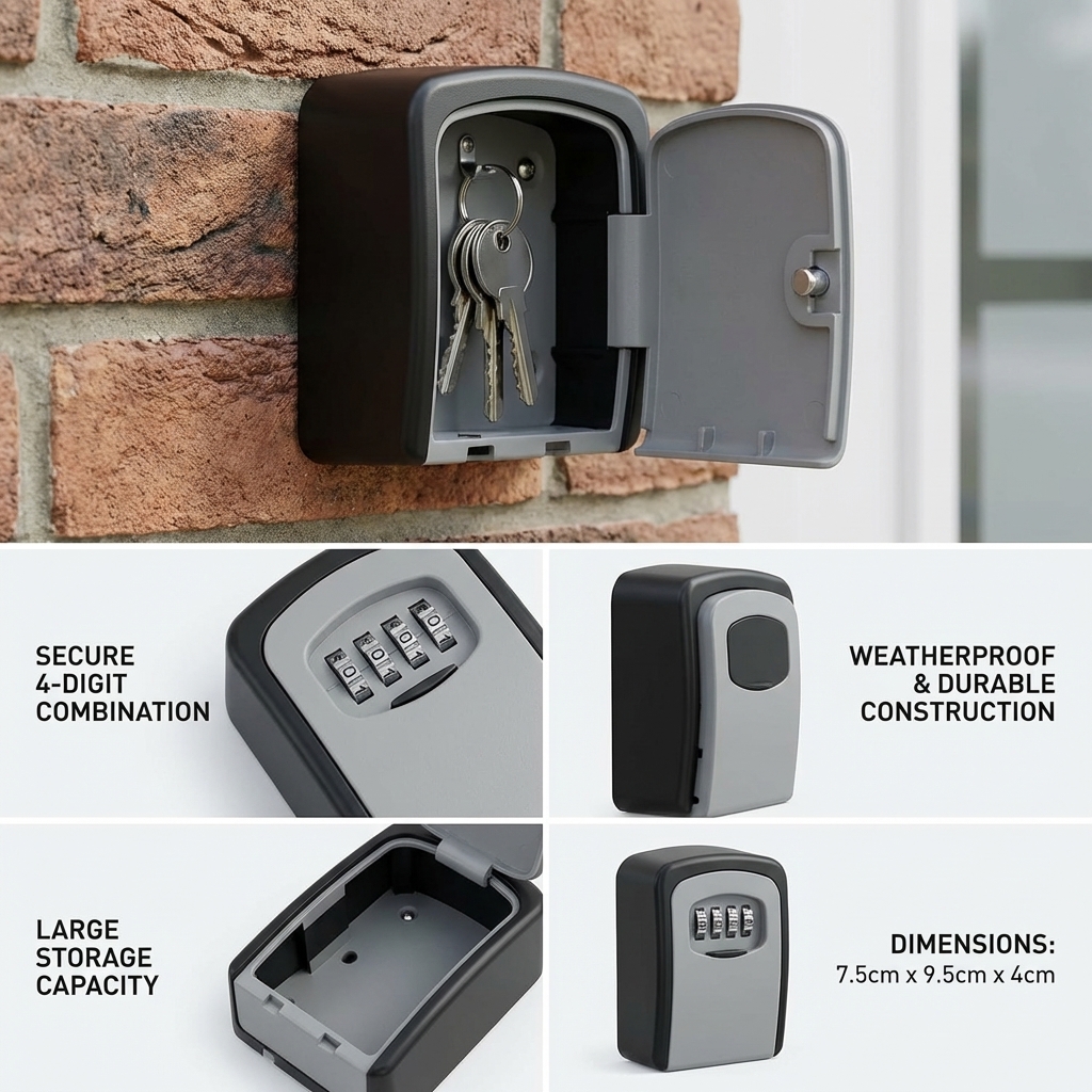 Wall Mount Key Lock Box with 4 - đánh giá và giá Lockbox Key Secure