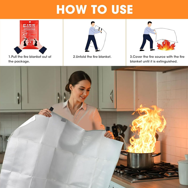 Fire Blanket 1/1.5m Fire Blank - đánh giá và giá Fire Blanket Kitchen