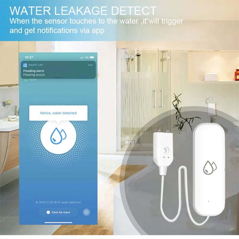 Smart Home Zigbee Water Leak D - đánh giá và giá Water Alarm Sensor