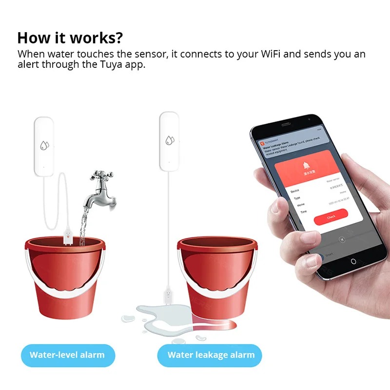 Smart Home Zigbee Water Leak D - đánh giá và giá Water Alarm Sensor